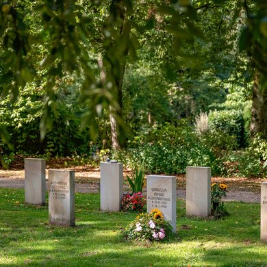 Erdreihengrab Wiese auf dem Heger Friedhof